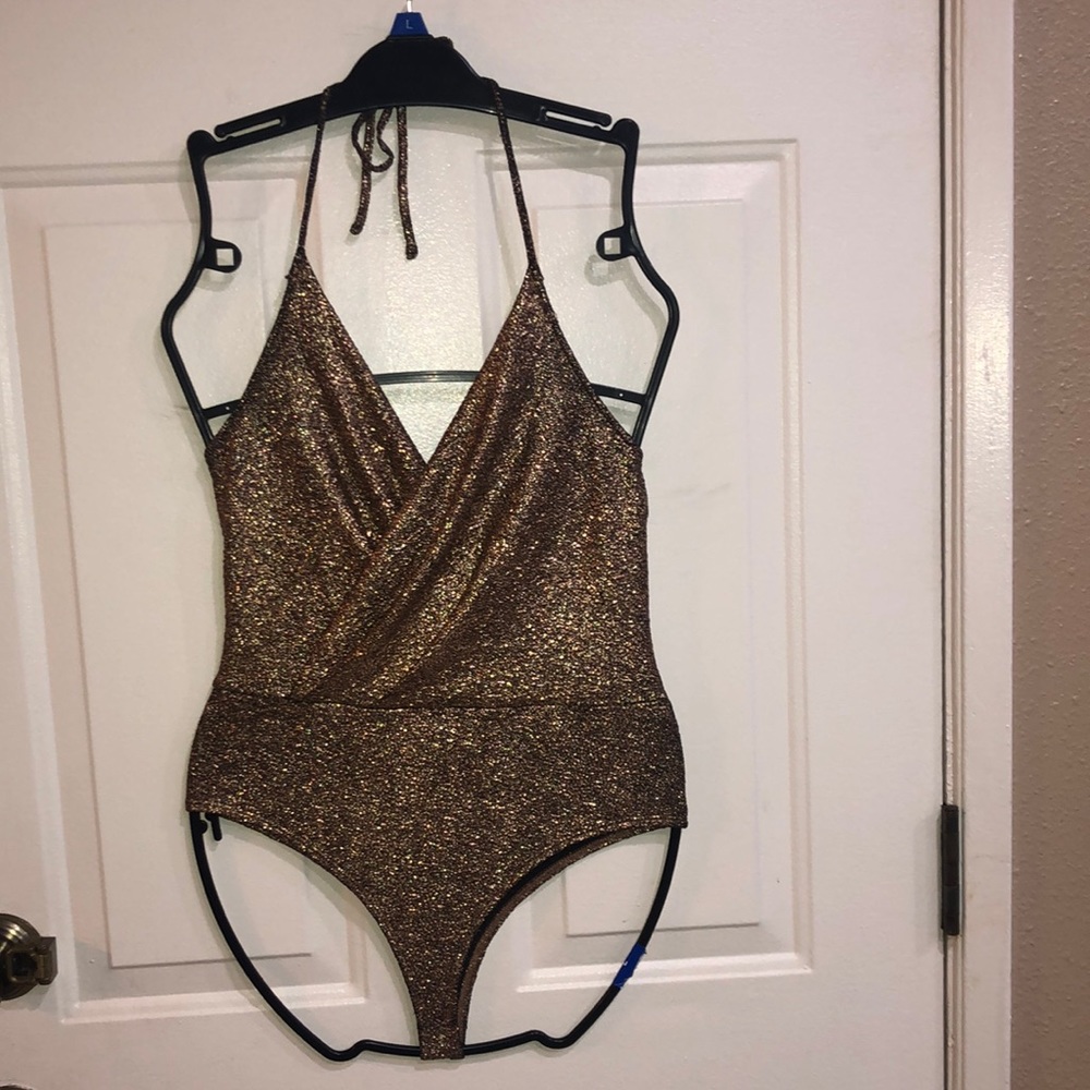 Sparkle gold body suit